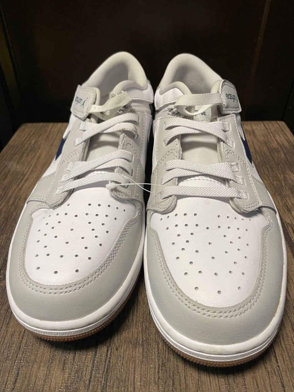 Nike Men's Low-Top  Jordan Sneakers in White and Blue size 12